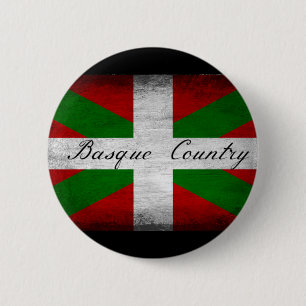 Badge Rond 5 Cm Pays basque Drapeau déprimé