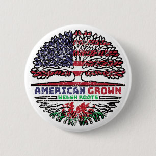 Badge Rond 5 Cm Pays de Galles Gallois États-Unis États-Unis