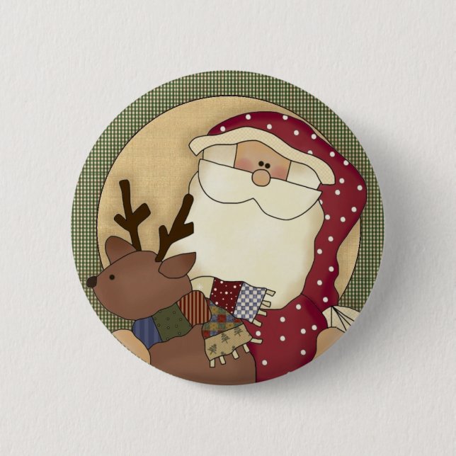 Badge Rond 5 Cm Pays le père noël de Noël (Devant)