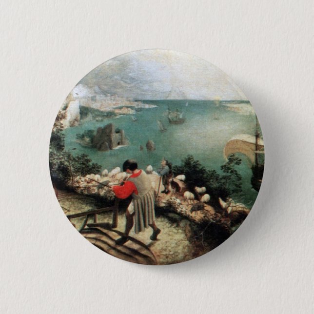 Badge Rond 5 Cm Paysage avec l'automne d'Icare - 1558 (Devant)