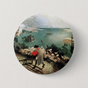 Badge Rond 5 Cm Paysage avec l'automne d'Icare - 1558