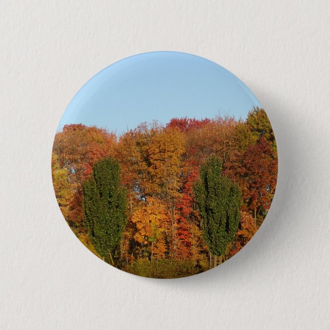 Badge Rond 5 Cm Paysage d'automne (Devant)