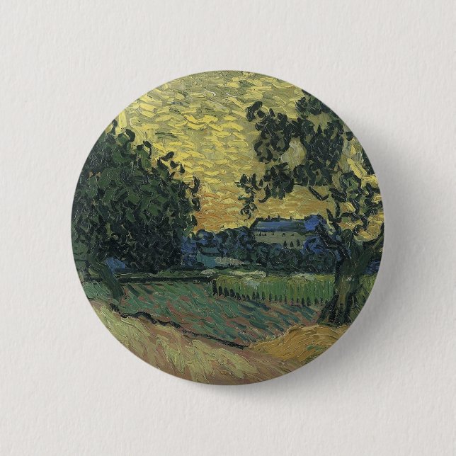 Badge Rond 5 Cm Paysage de Van Gogh à Twilight (Devant)