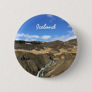 Badge Rond 5 Cm Paysage islandais