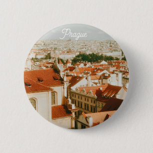 Badge Rond 5 Cm Paysage urbain de Prague Souvenir
