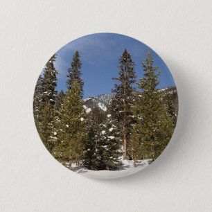 Badge Rond 5 Cm Paysages de montagnes du Montana en hiver