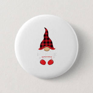 Badge Rond 5 Cm PCU Nurse Gnome Buffalo Plaid Matching Christmas