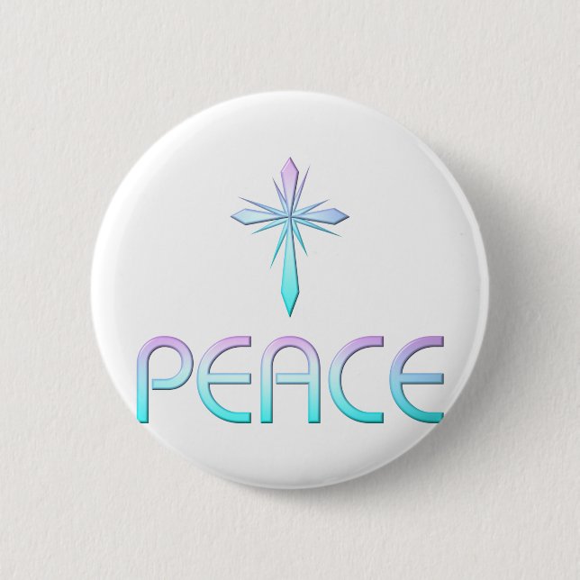 Badge Rond 5 Cm Peace Cross Christian (Devant)