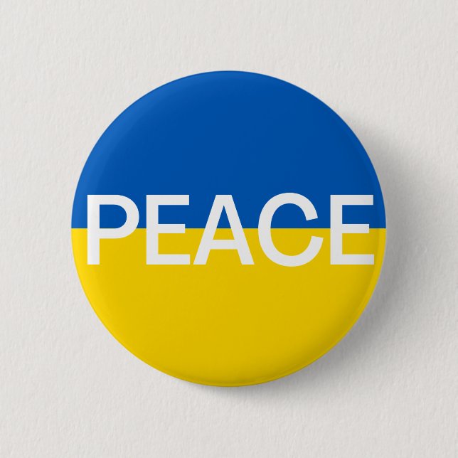 Badge Rond 5 Cm Peace en Ukraine (Devant)