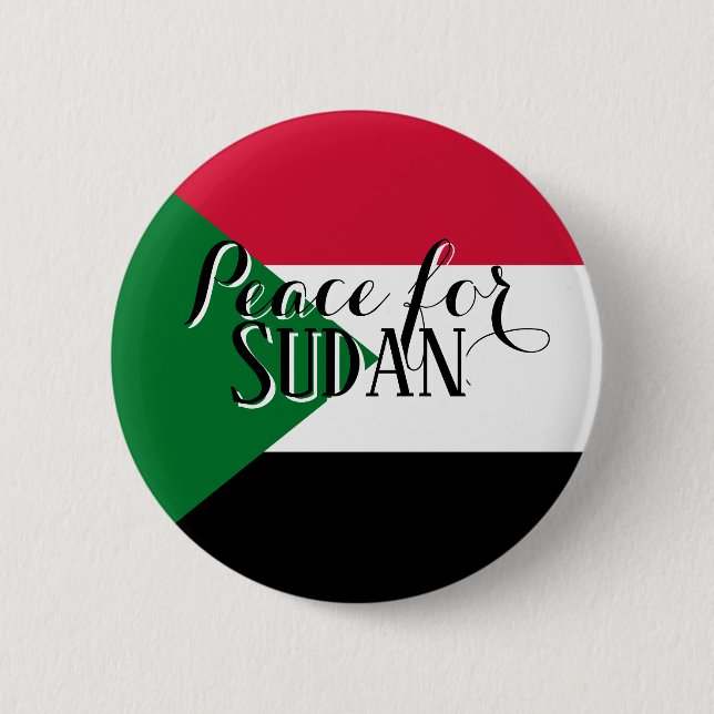 Badge Rond 5 Cm Peace for Sudan Button Pin  Solidarity & Awareness (Devant)