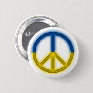 Badge Rond 5 Cm Peace For Ukraine Logo