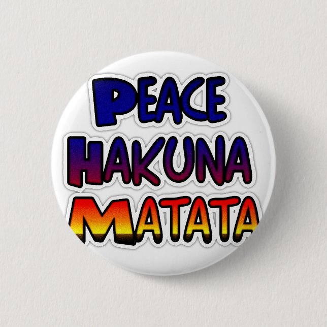 Badge Rond 5 Cm Peace Hakuna Matata Gradient Art (Devant)