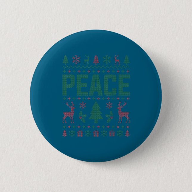 Badge Rond 5 Cm Peace I Come In Peace Couple Matching Ugly Christm (Devant)