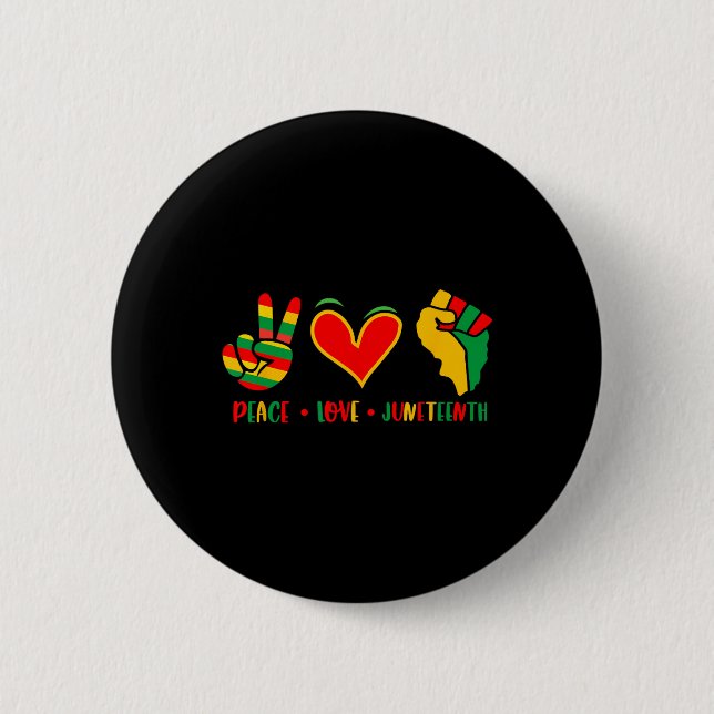Badge Rond 5 Cm Peace Love 1865 Independence Day Black (Devant)