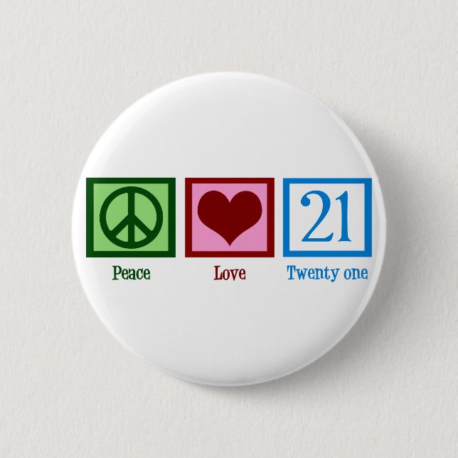 Badge Rond 5 Cm Peace Love 21 (Devant)