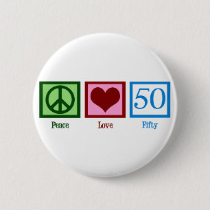 Badge Rond 5 Cm Peace Love 50