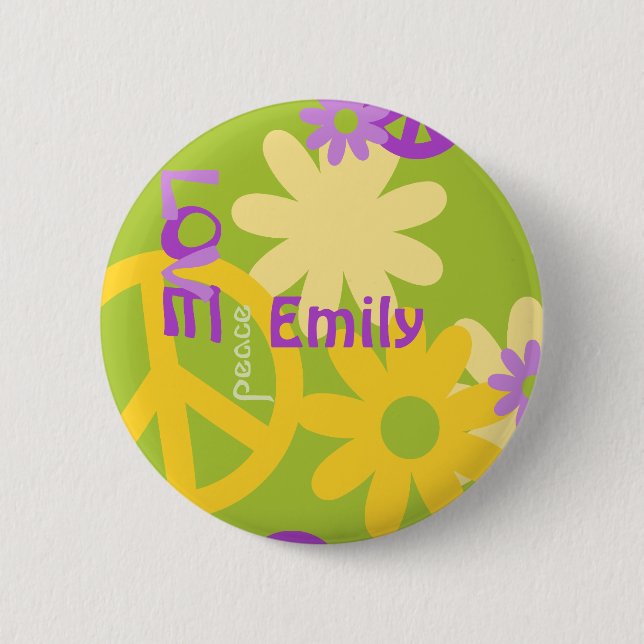 Badge Rond 5 Cm Peace Love and Party (Devant)