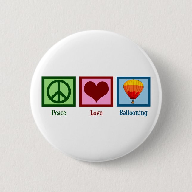 Badge Rond 5 Cm Peace Love Ballooning (Devant)