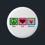 Badge Rond 5 Cm Peace Love Ballooning<br><div class="desc">Un signe de paix,  un coeur et une jolie montgolfière.</div>