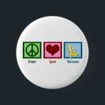Badge Rond 5 Cm Peace Love Bananas<br><div class="desc">J'adore manger des fruits,  surtout des bananes jaunes délicieuses.</div>