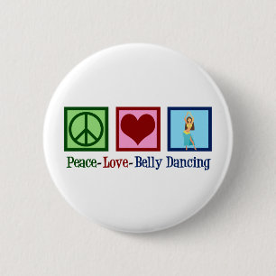 Badge Rond 5 Cm Peace Love Belly Dancing