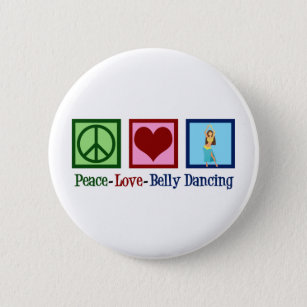 Badge Rond 5 Cm Peace Love Belly Dancing