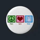 Badge Rond 5 Cm Peace Love Chèvres<br><div class="desc">Un joli signe de paix vert,  un coeur rouge et un adorable cadeau de chèvre pour un fermier ou une personne qui aime les animaux de ferme.</div>