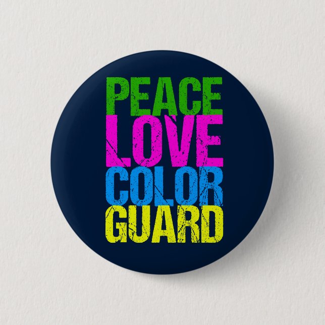 Badge Rond 5 Cm Peace Love Color Guard (Devant)