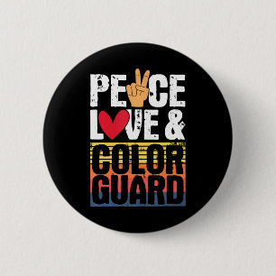 Badge Rond 5 Cm Peace Love & Color Guard - Marching Band Lover