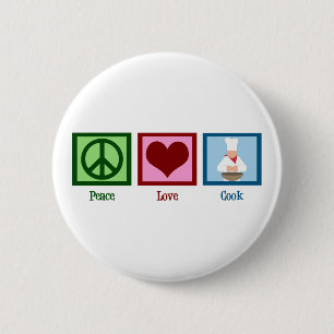 Badge Rond 5 Cm Peace Love Cook