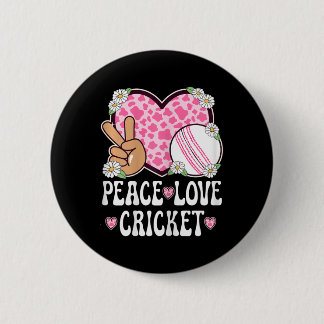 Badge Rond 5 Cm Peace Love Cricket Lover Cow Print Women Girls Cut