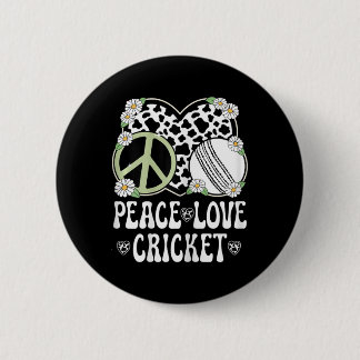 Badge Rond 5 Cm Peace Love Cricket Lover Cow Print Women Girls Cut
