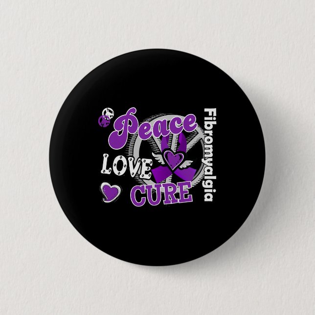 Badge Rond 5 Cm Peace Love Cure (Devant)