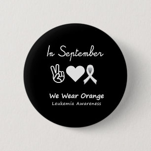 Badge Rond 5 Cm Peace Love Cure Leukemia Sensibilisation Hommes Fe