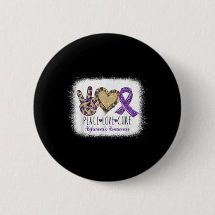 Badge Rond 5 Cm Peace Love Cure Nous Portons Violet Pour Heimers
