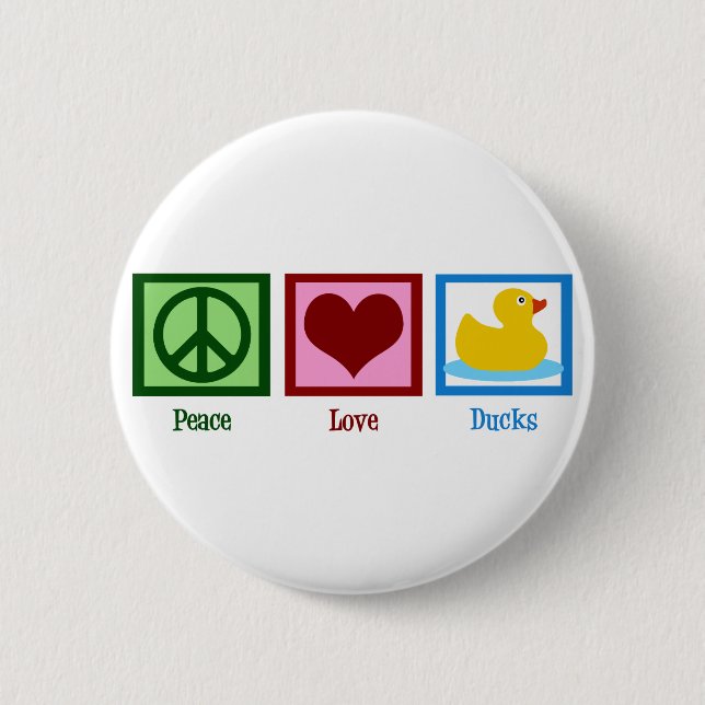 Badge Rond 5 Cm Peace Love Ducks (Devant)
