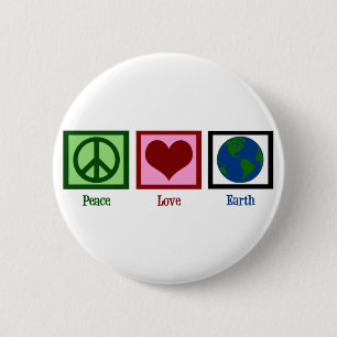 Badge Rond 5 Cm Peace Love Earth