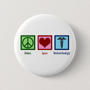 Badge Rond 5 Cm Peace Love Endocrinology