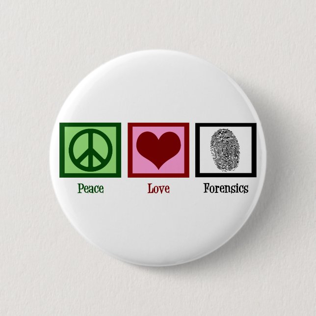 Badge Rond 5 Cm Peace Love Forensics (Devant)