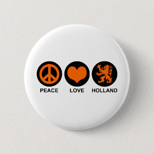 Badge Rond 5 Cm Peace Love Holland
