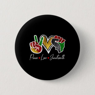 Badge Rond 5 Cm Peace Love Junetten Black Pride Freedom 4th Of J