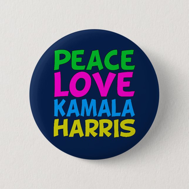 Badge Rond 5 Cm Peace Love Kamala Harris (Devant)