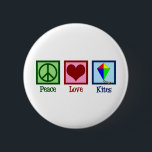 Badge Rond 5 Cm Peace Love Kites<br><div class="desc">Un joli cadeau de fête de cerf-volant pour quelqu'un qui aime les cerfs-volants au parc.</div>