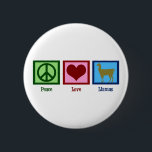 Badge Rond 5 Cm Peace Love Llamas<br><div class="desc">Un signe de paix,  un coeur,  et une jolie lama.</div>