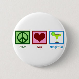 Badge Rond 5 Cm Peace Love Margaritas