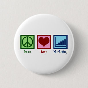 Badge Rond 5 Cm Peace Love Marketing