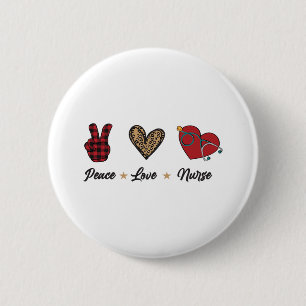 Badge Rond 5 Cm Peace Love Nuring