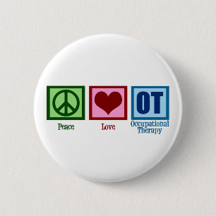 Badge Rond 5 Cm Peace Love Occupational Therapy