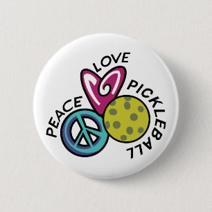 Badge Rond 5 Cm Peace Love Pickleball