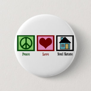 Badge Rond 5 Cm Peace Love Real Estate Company